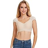 BIMEI Women Shoulder Pad Bra Wireless Bras for Women, Plus Size Seamless Bralette, Wide Straps T Shirt Bra