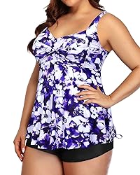 Aqua Eve Women Plus Size Tankini Swimsuit Two Piece