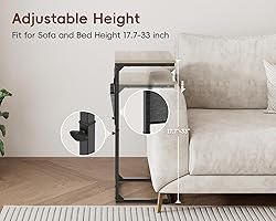 Vagusicc C Shaped End Table with Charging