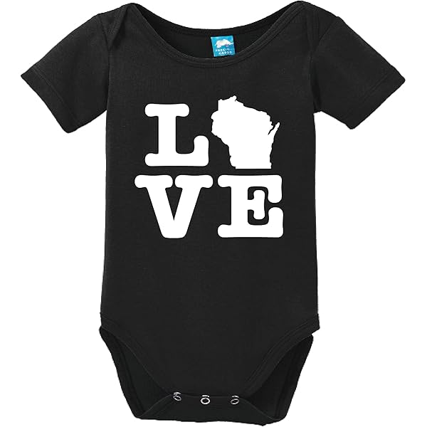 Wisconsin Love Printed Baby Bodysuit - Comfortable Infant Romper With State Pride Design