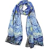 JWSilk Long Charmeuse Silk Scarf Classic Art Print