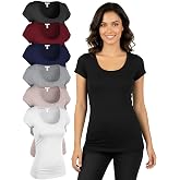 Emmalise Women T-Shits Scoop Neck Short Sleeves Tops Value Six Pack