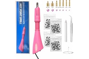 esseelove Hotfix Rhinestones Applicator, DIY Hot Fix Rhinestone Setter, Hot Fixed Wand Kit, Bedazzler Kit with Rhinestones, 7 Tips, Pencils and Tweezers