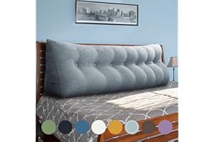 WOWMAX Headboard Wedge Pillow King Triangular Headboard Pillow Bed Wedge Pillow for Headboard Wedge Pillow Headboard for Daybed Bunk Bed Large Bolster Pillow for Bed with Removable Cover, Gray