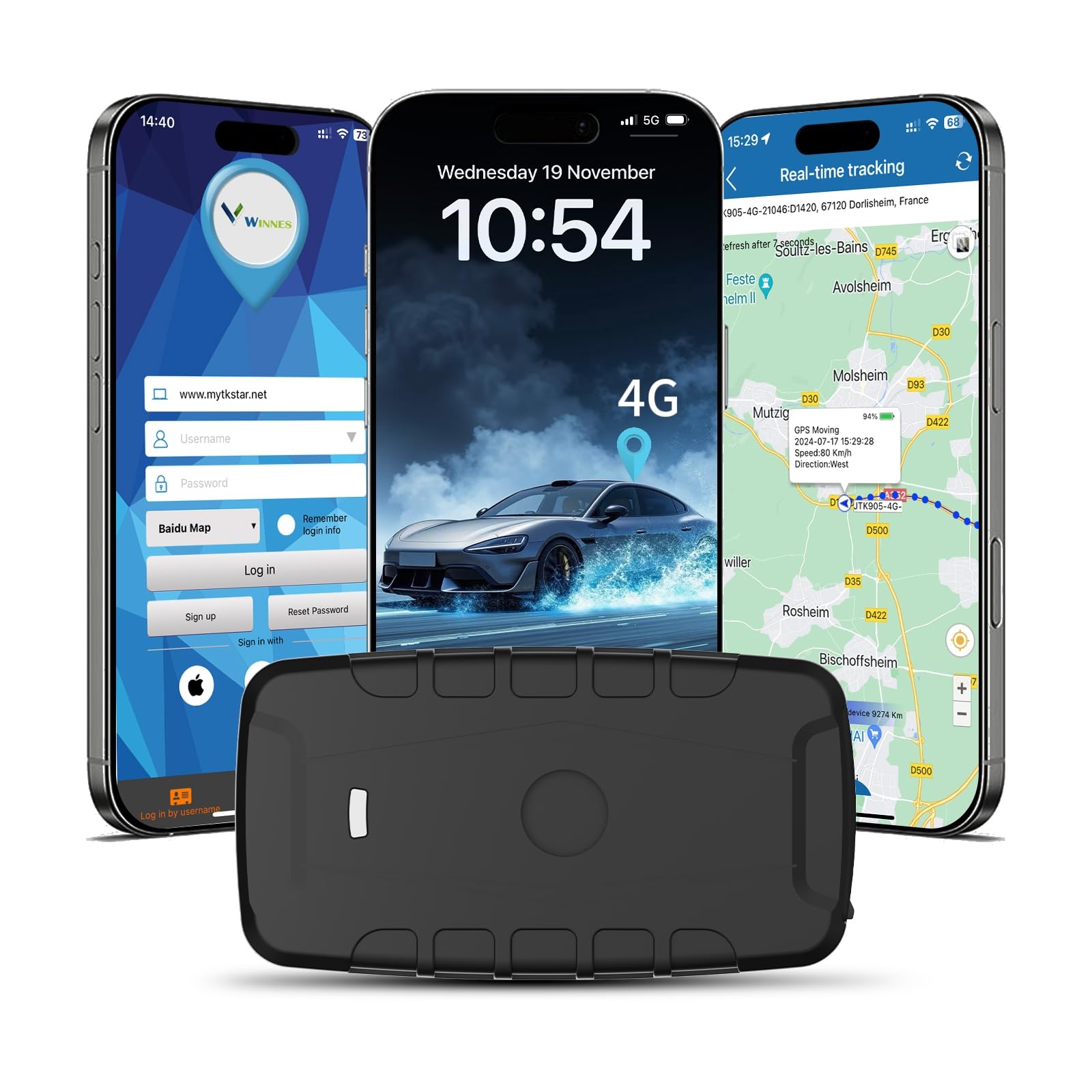 TKMARS GPS Tracker Car Global Location System Strong Magnetic Outdoor Waterproof Anti-theft Car Tracker Real-time Tracking Long Working Time Car Tracker no Monthly Fee TK918