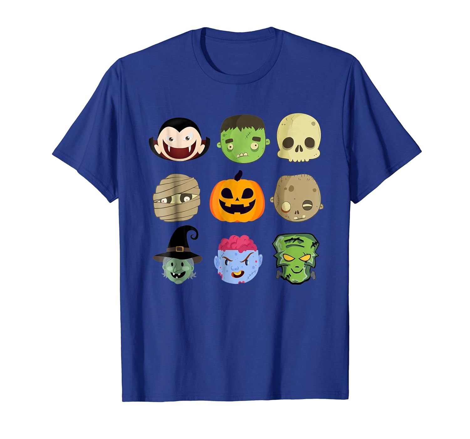 Emojis T-Shirt Funny Halloween Scary Emoticons Top Tee- TPT