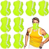 SATINIOR 8 Pcs Neck Gaiter, Reflective Cooling UV Protection Neon Bandana Breathable Face Mask for Men Women Cycling Skiing