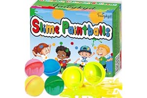 Faivykyd Reusable Throwable Paintballs Water Balloons Magnetic with Color Powder, Mix Water to Make Slime Ballons, Water Activities for Kids Backyard, Color Run, Blaster Gun, Water Fight Supplies