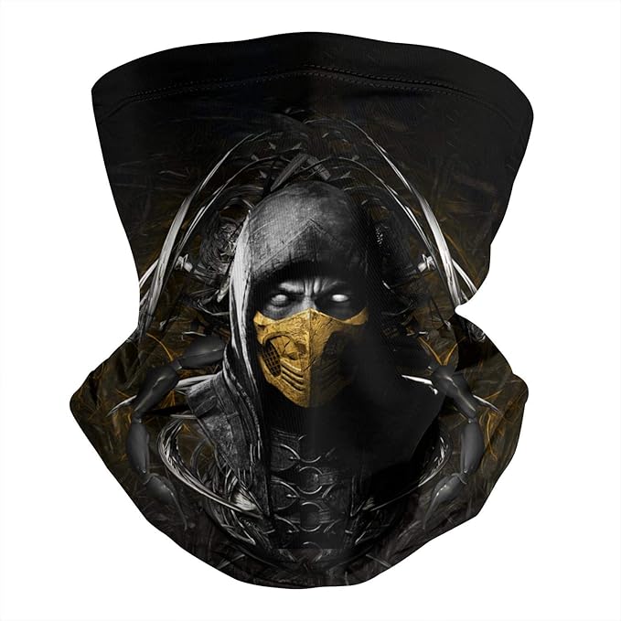 RIKJFRIEWOO Face Bandanas for Dust MortalKombatScorpionCoolBlack