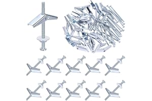 Tanstic 30 Sets 1/8 Inch Toggle Bolt and Wing Nut Assortment Kit, Butterfly Toggle Anchors with Wing Nuts, Hex Nuts, Washers,