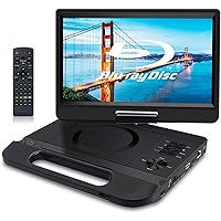 FANGOR 12.5" 1080P Portable Blu-Ray Player with 10.5" HD Swivel Screen, HDMI Out & AV in, Multi Media Player, 5 Hours Recharg