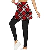 Tennis Skirted Leggings with Pockets for Women Active Skort Athletic Ruffle Pleated Golf Skapri with Skirt