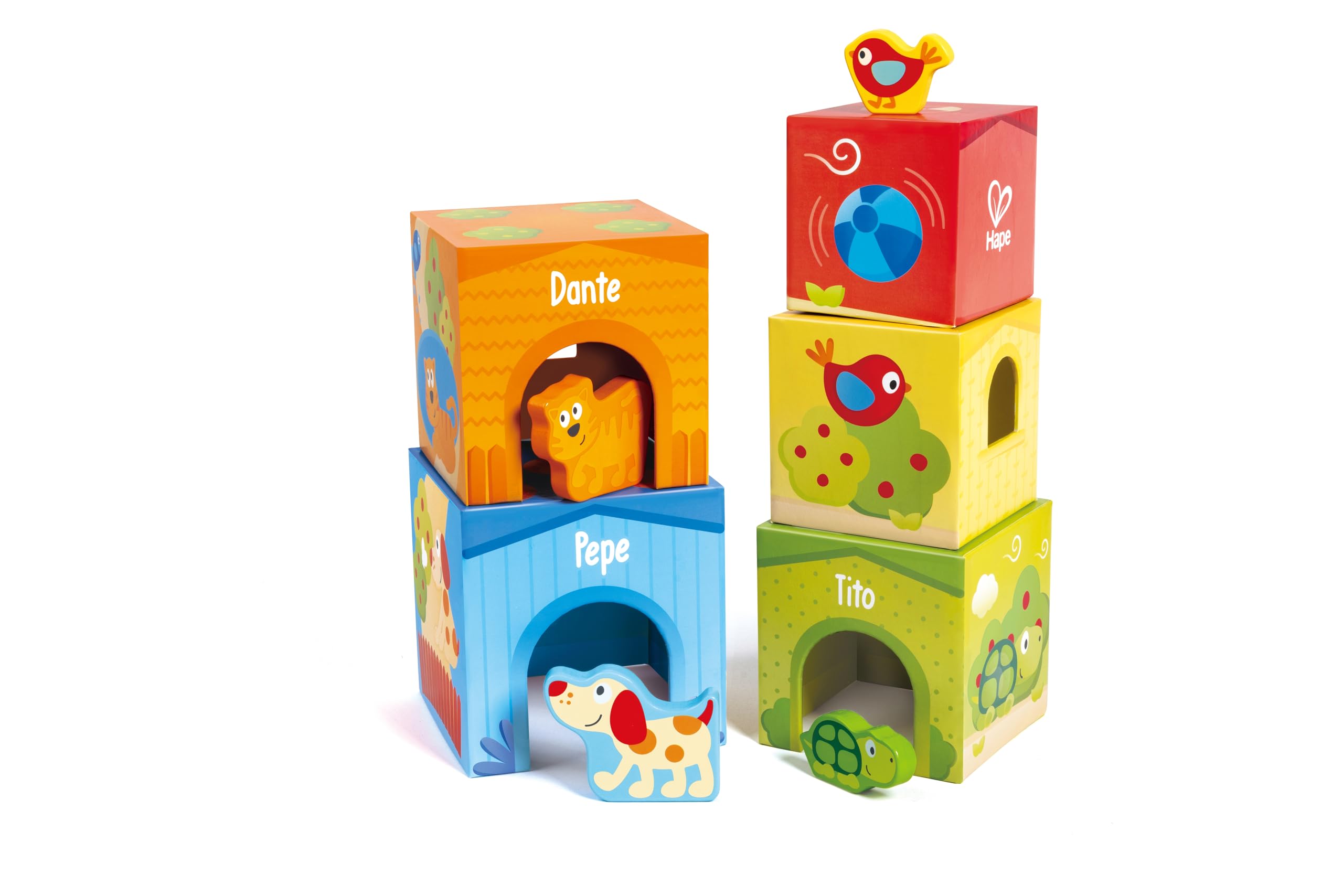 Hape E0451 - Sunny Valley Stacking Cubes Cardboard