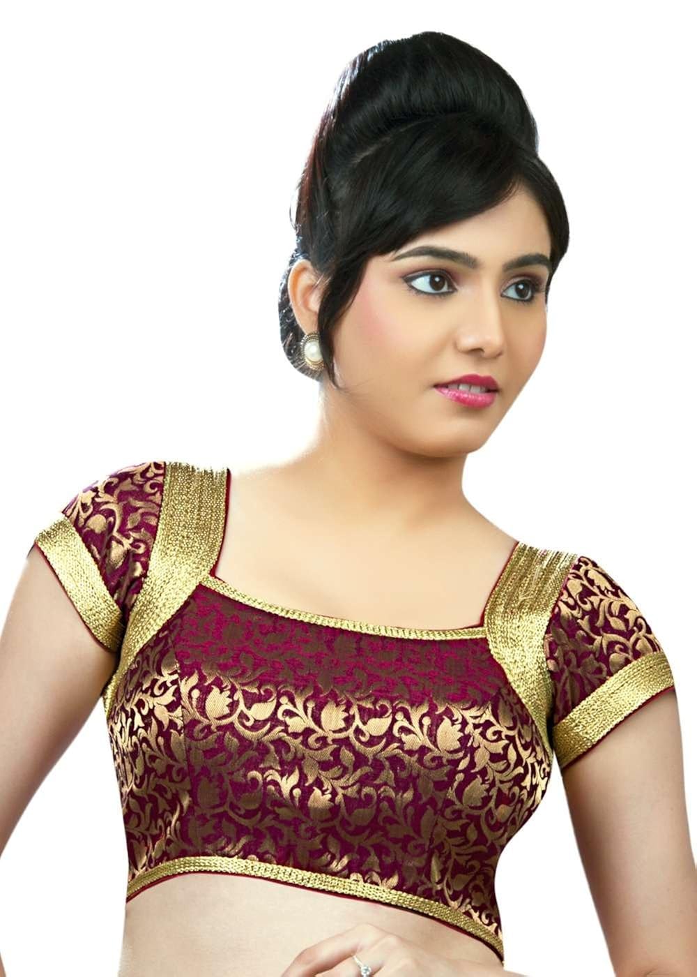 fonix creation readymade with lace border short sleeve saree blouse