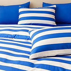 Cottonight Blue White Stripe Comforter Queen