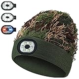 Bonnet LED Rechargeable USB - 4 LED Mains Libres, Polaire Doublé - Pour Course, Randonnée, Hiver - Homme Et Femme