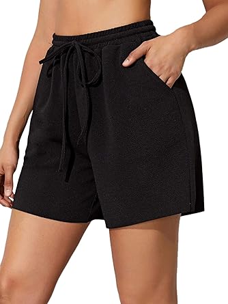 SheIn Women's Solid Stretchy Drawstring 