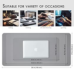 Leather Desk Mat - Non-Slip PU Desk Pad for Office