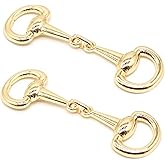 Jacob Bicerri Metal Shoe Buckle - 2.96 Inch (70mm) - 2 Pcs - Gold Metal Shoe Buckle Shoelace Clips Metal Hinged Equestrian Buckles For Craft & Sewing Project BG1002