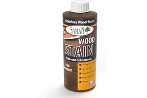 SamaN Interior Water Based Wood Stain - Natural Stain for Furniture, Moldings, Wood Paneling, Cabinets (Walnut TEW-109-12, 12 oz)