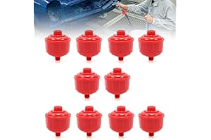 CNQLIS 10 Pcs Disposable Spray Gun Filters Mini Spray Gun Filter Paint Filters for Spray Gun Whirlwind Air Line Filter,Only Standard 1/4 Inch Threads Fit for Spray Guns and Air Tools,Red