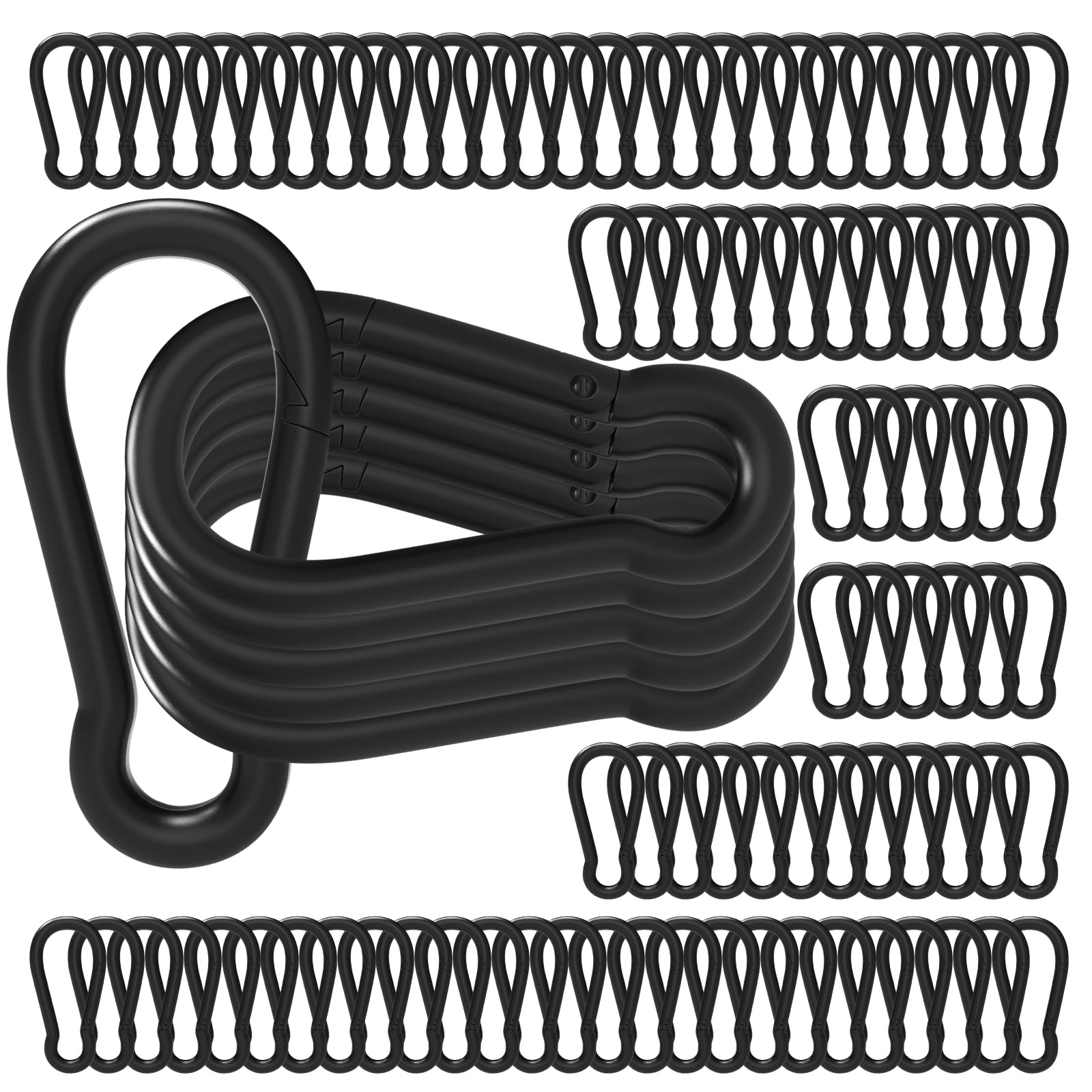 Photo 1 of 120PCS M6 Heavy Duty Carabiner Clip, 2.36Inch Snap Hook Quick Link Small Carabiner Clips,Spring Link Buckle for Fishing Camping Hammock Dog Leashes-260LBS Holding Capacity (Black)