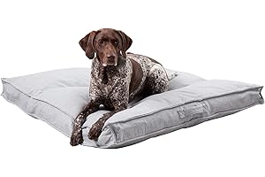 South Pine Porch Mila Square Tufted Pillow Style Dog Bed, Cement, Large (40" x 40")