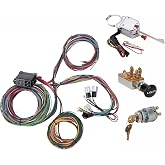12 Circuit Mini-Fuse Universal Hot Rod Wiring Harness &amp; Accessories Kit | Color Coded GXL Wiring, Mini Fuse Block Design, Includes Headlight Ignition and Turn Signal Switches
