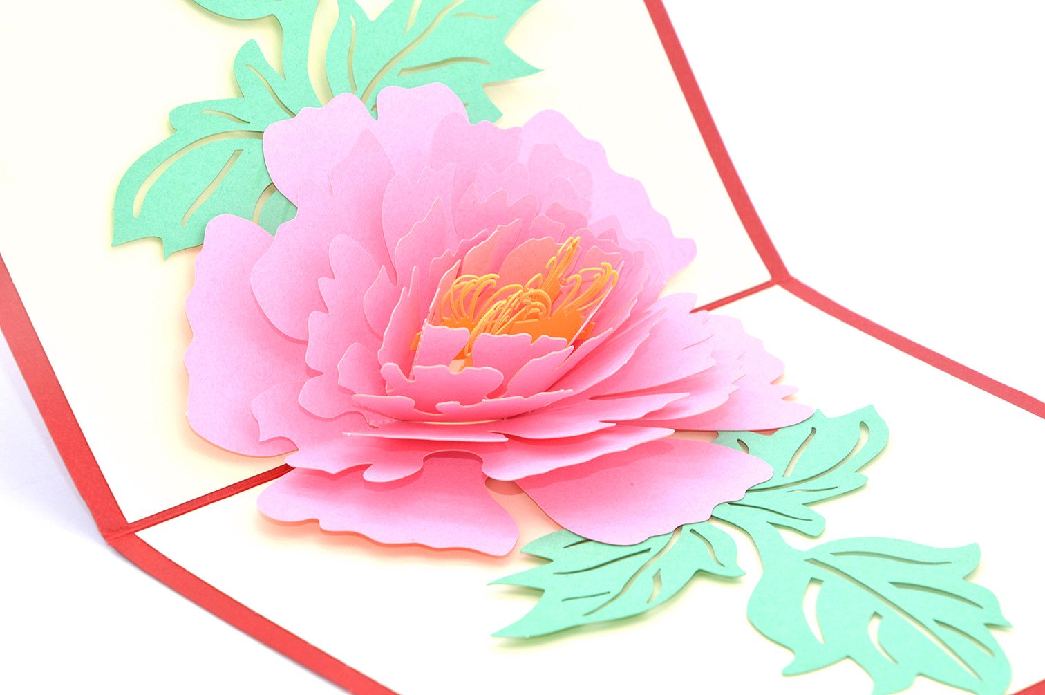 Medigy 3D Pop Up Greeting Cards Peony Flower Blank Cards for Most Occastions Pink