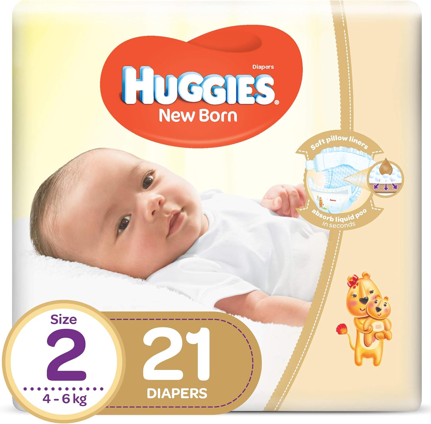 HUGGIES New Born Diapers, Size 2, Carry Pack, 46 kg, 21 Diapers Buy Online at Best Price in