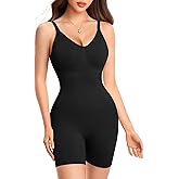 Irisnaya Shapewear Bodysuits for Women Tummy Control V Neck Shapewear Bodysuit Full Body Shaper with Built in Bra