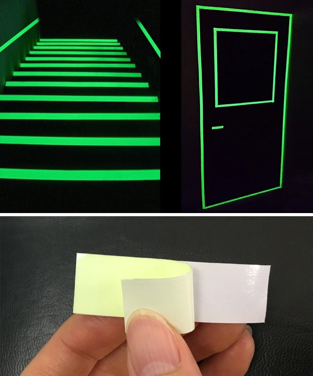 DUOFIRE Luminous Tape Sticker,9.84' Length x 0.47" Width (1.2cm3m) High Luminance Glow Removable Waterproof Photoluminescent Glow in The Dark Safety Tape (Size-No.5): Arts, Crafts & Sewing