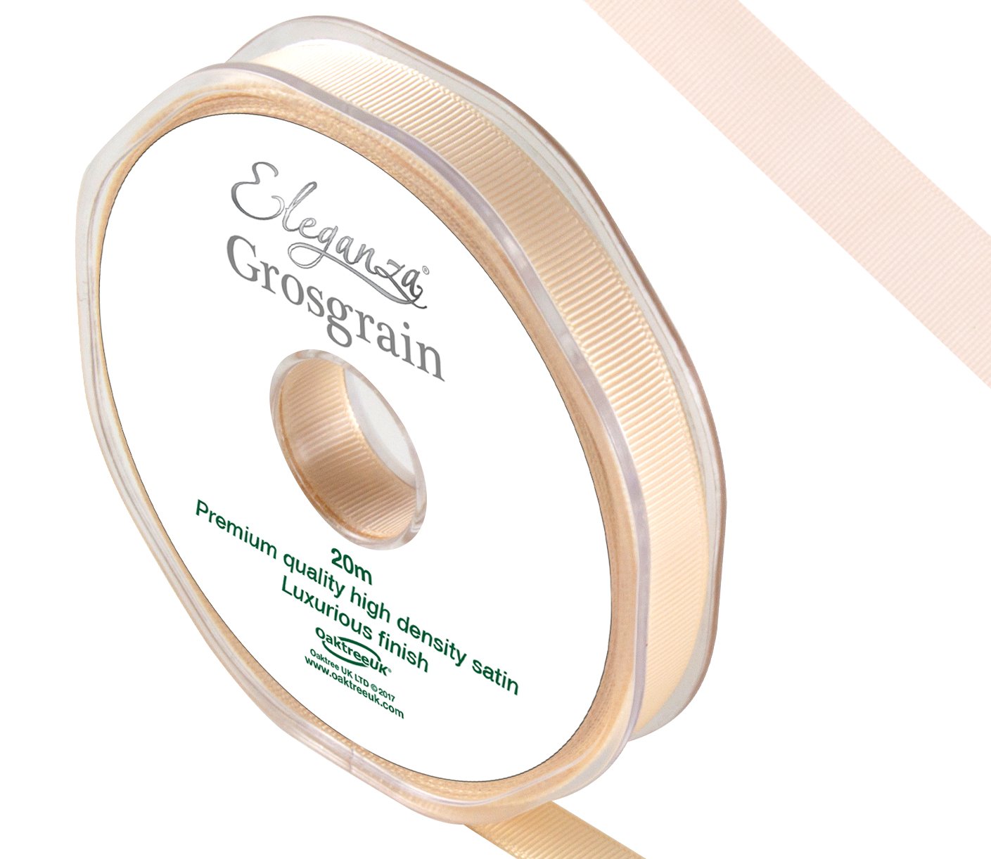 ELEGANZA Premium Quality Grosgrain Ribbon, Satin, Cream, 11 x 11 x 1 cm