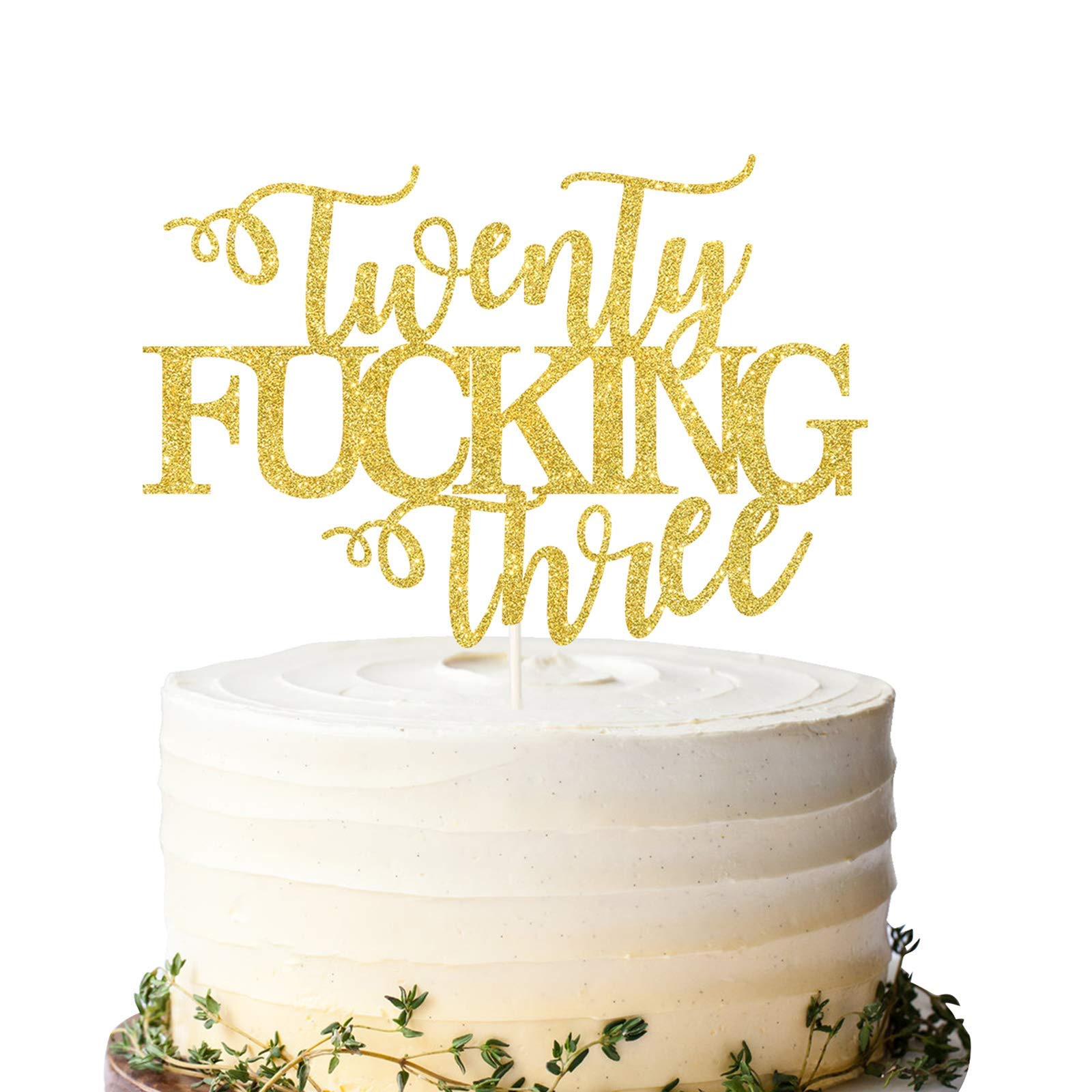 Twenty Three Cake Topper, Happy 23rd Birthday Cake Topper, Adult Birthday Cake Topper for 23rd Birthday Party Decoration Supplies