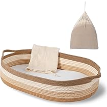 Baby Moses Basket Bassinet Handmade Set Boho Style With Pad