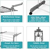 Rainberg 4-Tier Extra Large Clothes Drying Rack with Wheels view 5