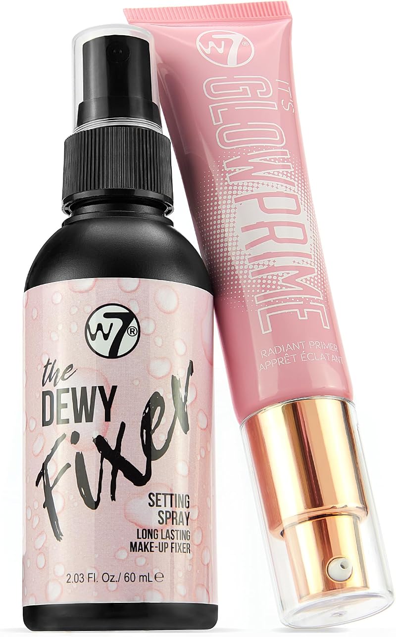 W7 The Fixer Glow Set Primer & Dewy Setting Spray 2pc