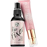 W7 The Fixer Glow Set - Primer and Setting Spray Duo | Radiant Dewy Finish, Golden Sheer Coverage, Lightweight and Non-Sticky