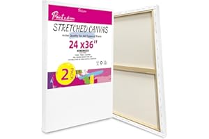 PAINT A DREAM Stretched Canvas for Painting, 2Pack 24X36 Large Canvas for Painting, 12Oz Triple Primed 2/3" Profile Cotton Professional Artist Quality Blank Canvas Frame, Art Canvases for Oil,Acrylic Paint,Gouache