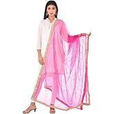 themilestocks Woman's Embellished Net Dupatta Scarf Shawl Wrap Soft Indian Bridal Wedding