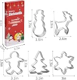Joyoldelf 5 Piece Christmas Cookie Cutter Set Stainless Steel Snowflake Tree view 7