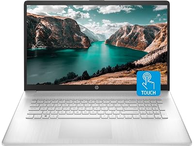 HP 17 Laptop, 17.3" HD+ Touchscreen, Intel Core i7-1255U Processor, 16GB RAM, 256GB SSD, Webcam, HDMI, Wi-Fi, Windows 11 Home, Silver