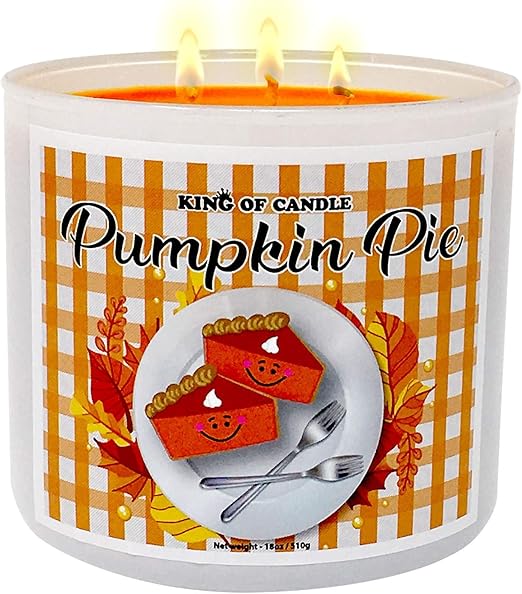Pumpkin Pie Candle Highly Scented Large 18 Ounce 3Wick