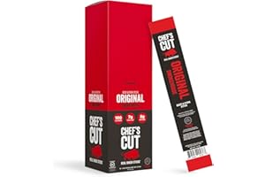 CHEF'S CUT REAL JERKY Chef's Cut Beef & Pork Snack Sticks, Original Smokehouse, High Protein Meat Snack, Individually Wrapped, 8g Protein and 100 Calories, Gluten Free - 1 Ounce (Pack of 16)