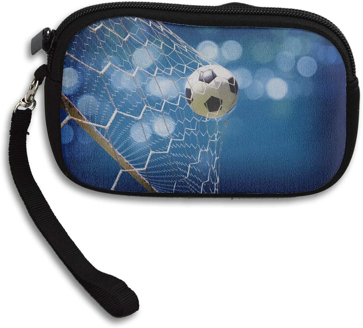 Men Coin Pouch Traditional Soccer Ball On Soccer Field Neoprene Kids Coin Purse For