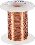 Remington Industries 34SNSP.25 34 AWG Magnet Wire, Enameled Copper Wire, 4 oz., 0.0069" Diameter, 2022' Length, Natural