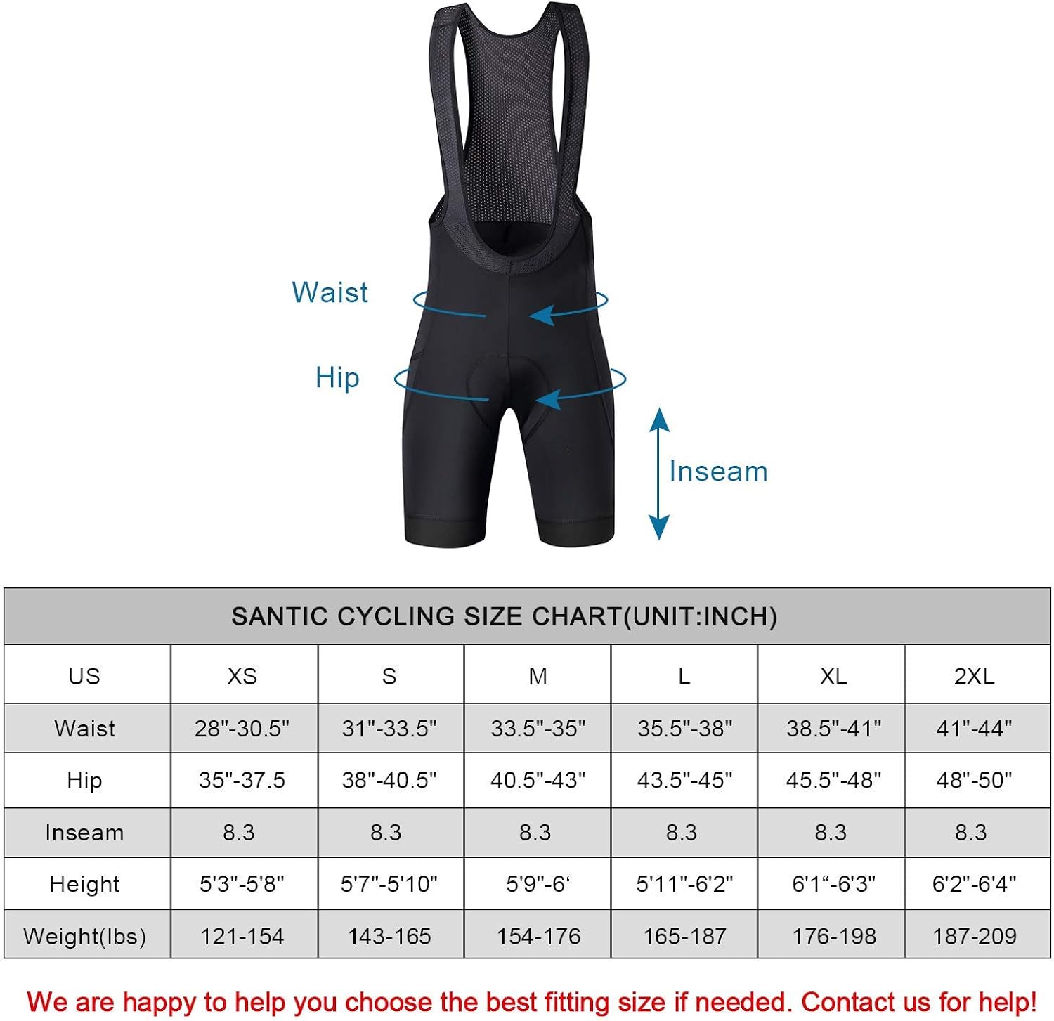 Santic Cycling Bike Bib Shorts Men Padded Tights Bicycle Pants Excellent Performance: Clothing