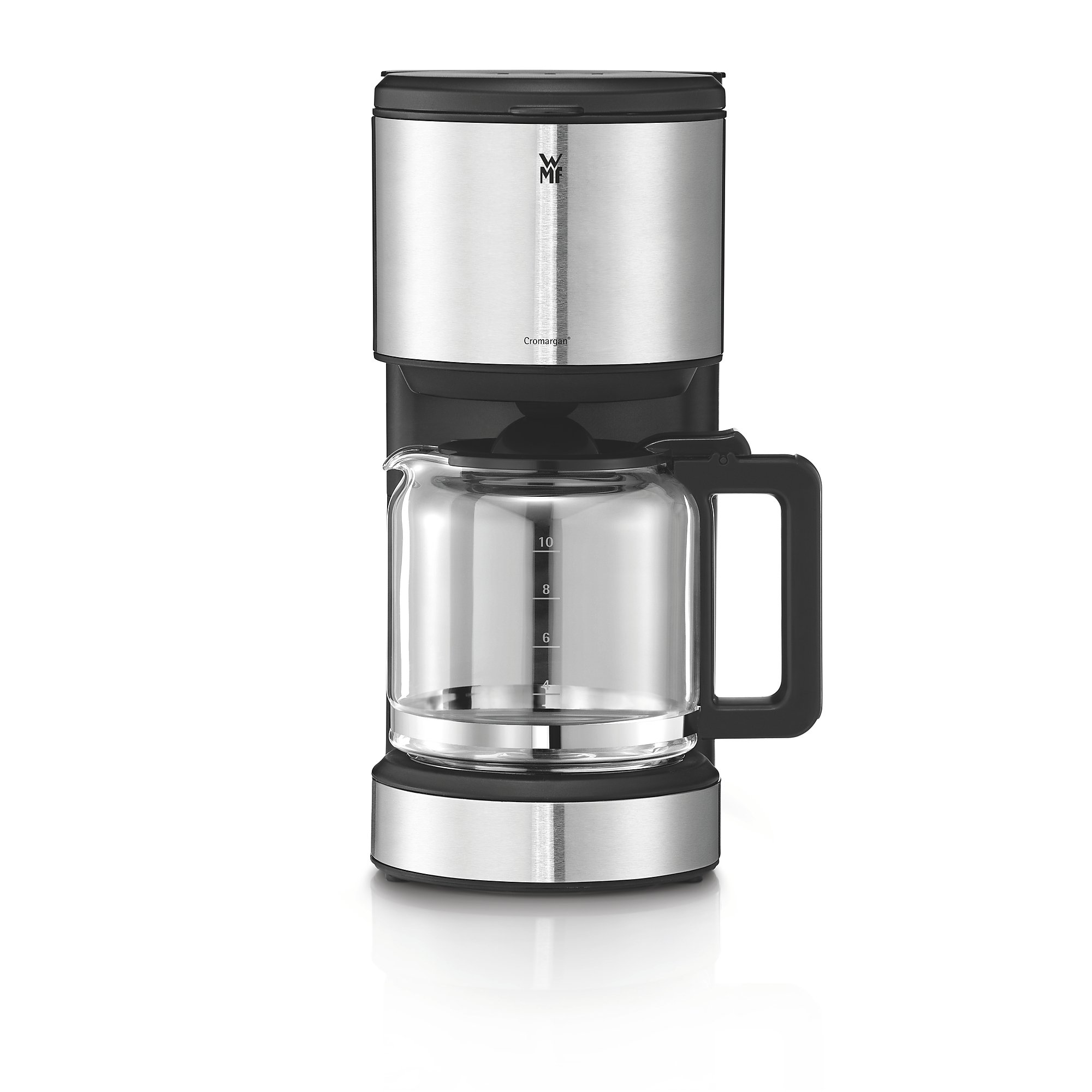 WMF Stelio Aroma Filterkaffeemaschine mit Glaskanne, Filterkaffee, 10 Tassen, Kaffeemaschine Edelstahl, Tropfstop, Warmhalteplatte, Abschaltautomatik, 1000 W