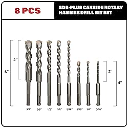 Sabre Tools 8-Piece SDS Plus Drill Bit Set, Carbide