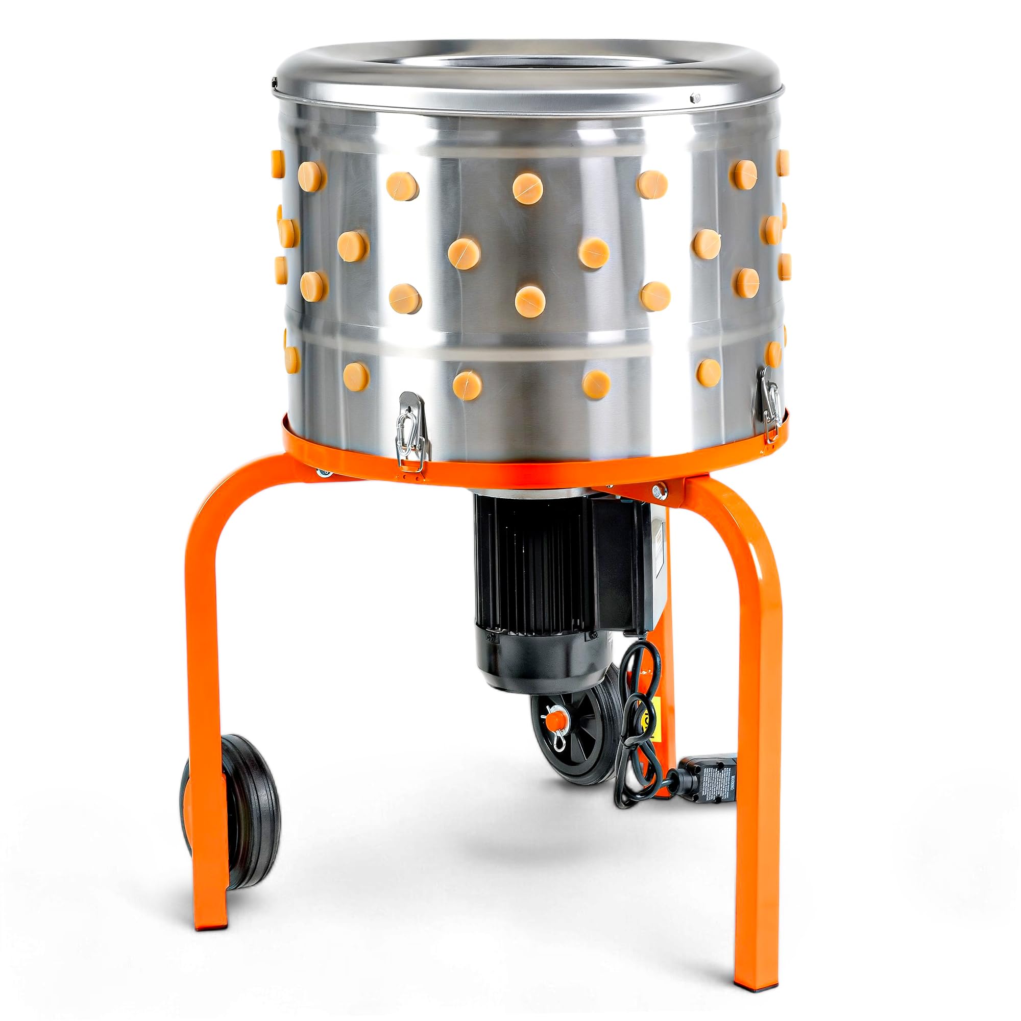 Photo 1 of SuperHandy Chicken Plucker 1HP 120VAC - Electric Stainless Steel Poultry Processing Machine with 92 Soft Fingers, 20" Drum, GFCI Safety & Waterproof Design, Transport Wheels